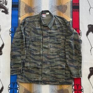 Vintage 90s Propper Tiger Stripe Camo Field Shirt Ripstop Military Large Long